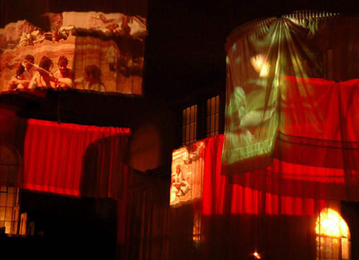 John Shipman, images on rotating screens at Temptations, 2008